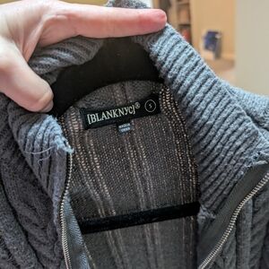 Blank NYC Charcoal Ribbed Zip-Up Cardigan